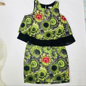 Xhilaration bright green 2 piece dress. Size M